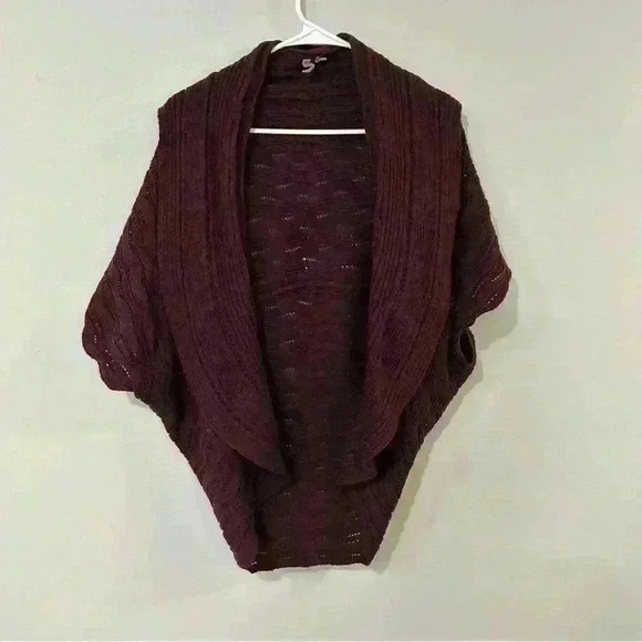 Caslon Oversized Knit Burgundy Maroon Cocoon Chunky Knit Cardigan Size Small - Picture 2 of 8